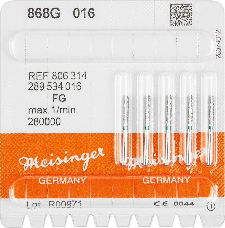 Diamanten 868  Packung  5 Stück grün grob, FG, Figur 289 Torpedo, 8 mm, ISO 016