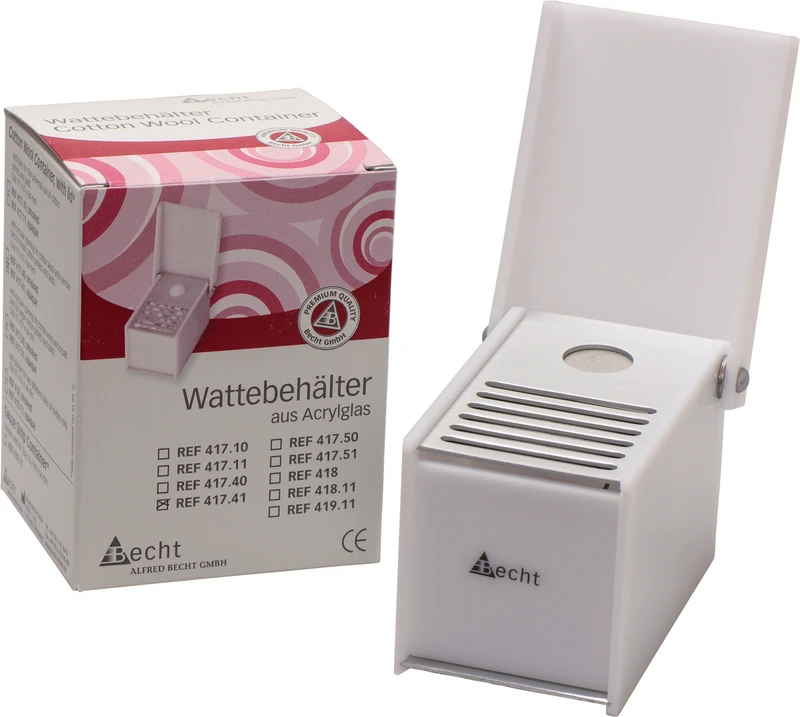 Pellet-\ Wattebehälter mit Deckel  Stück  mit schmalen Trennscheiben, opak