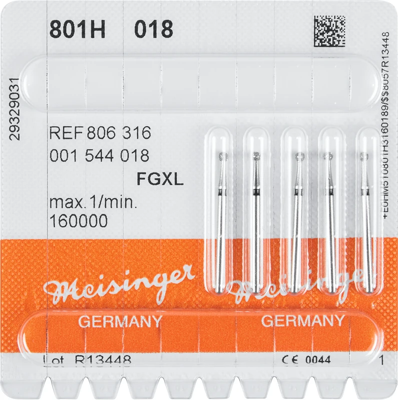 Diamanten 801  Packung  5 Stück schwarz super grob, FG XL, Figur 001 Rund, ISO 018