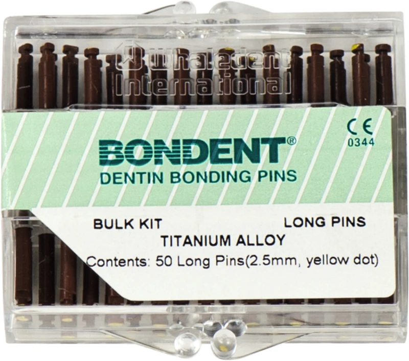 BONDENT® Pins  Bulkpackung  50 Pins Titanium Alloy gelber Punkt