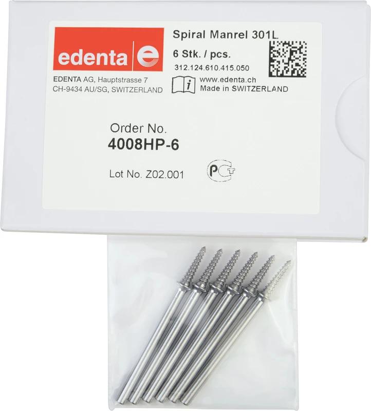 Sprialmandrelle 301L  Packung  6 Stück HP (124), 8 mm ISO 050