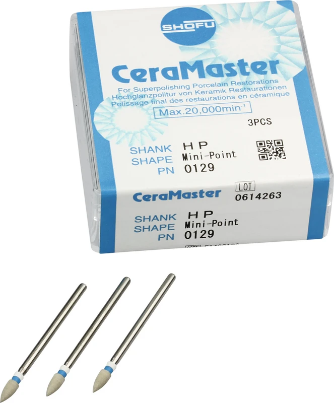 CeraMaster  Packung  3 Stück beige grob, HP blau\weiß, Figur Minispitze, ISO 030