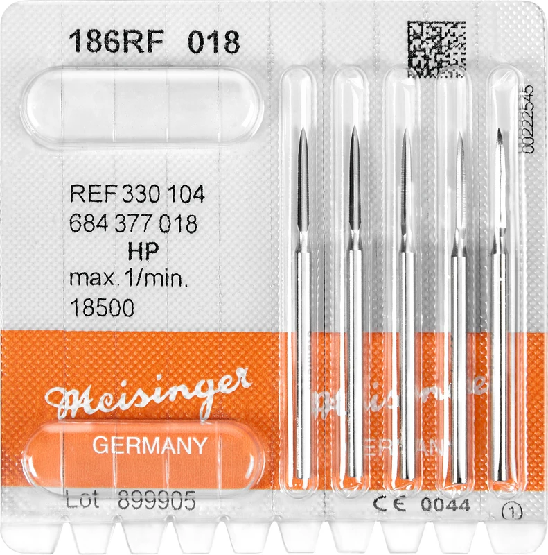 Chirurgie Fräser 186  Packung  5 Stück rostfreier Stahl, HP, Figur 684, 12 mm, ISO 018