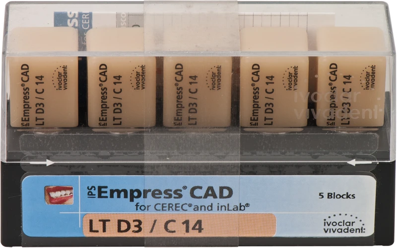 IPS Empress® CAD A-D for CEREC  Packung  5 Stück Gr. C14, D3 LT
