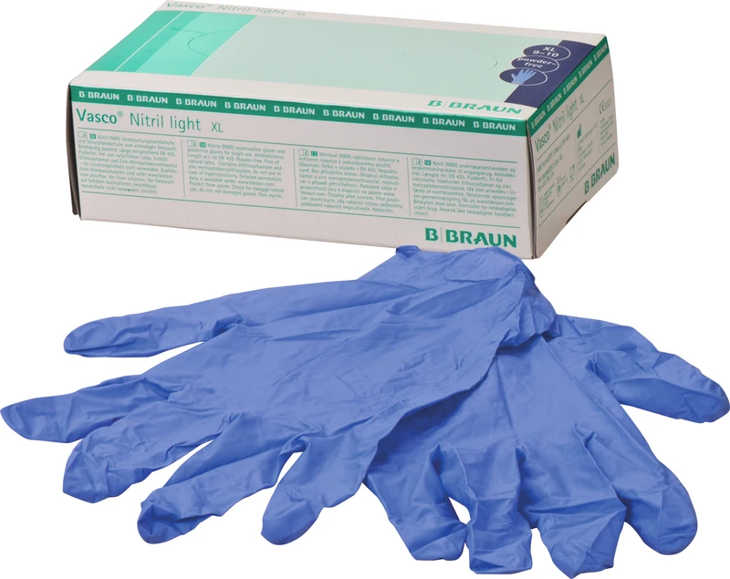 Vasco® Nitril light  Packung  90 Stück puderfrei, blau, XL