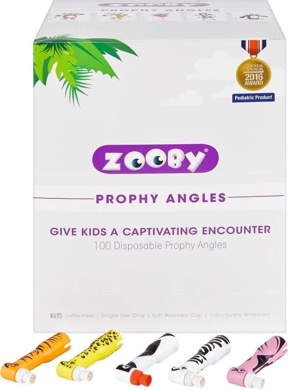 Zooby® Kinder Einweg-Winkelstücke  Packung  100 Stück sortiert