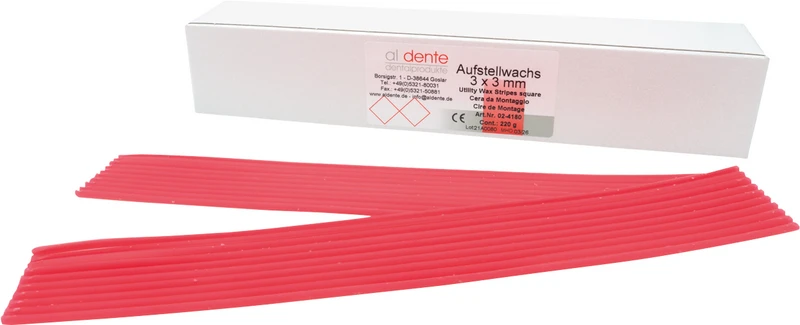 Aufstellwachs  Packung  220 g Stripes 3 x 3 mm, rot