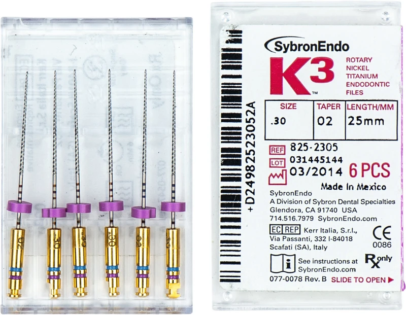 K3 Feilen  Packung  6 Stück ISO 030, Taper.02, 25 mm