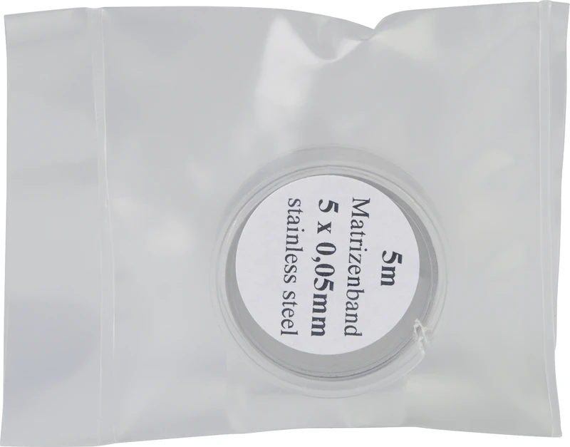 Matrizenband  Rolle  5 m Band, Höhe 5 mm, Stärke 0,05 mm