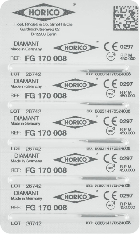 Diamantschleifer 170  Packung  5 Stück FG, Figur 170, 3 mm, ISO 008