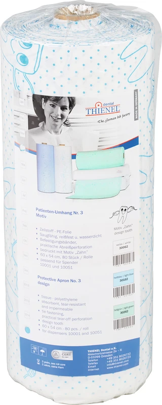 Patientenumhang Nr. 3  Rolle  80 Stück mit Motiv, weiß, 60 x 54 cm