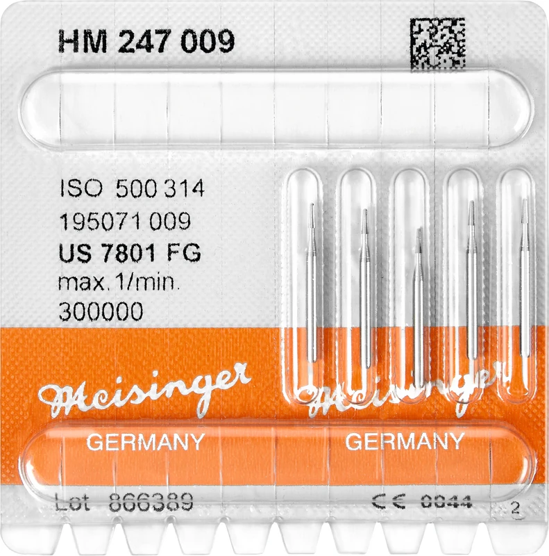 HM-Finierer 247  Packung  5 Stück fein, FG, Figur 195 konisch rund, 3,1 mm, ISO 009