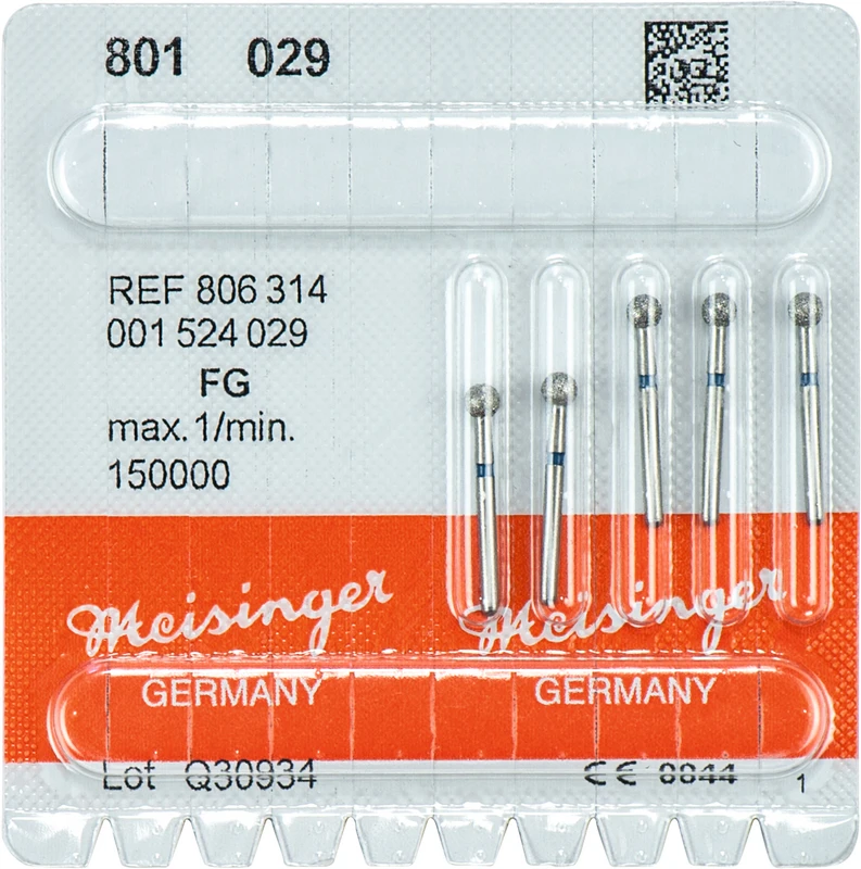 Diamanten 801  Packung  5 Stück blau mittel, FG, Figur 001 Rund, ISO 029