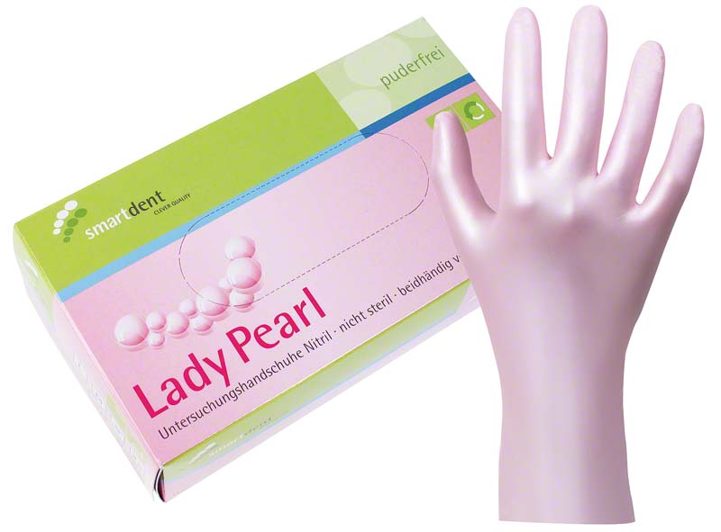 smart Lady Pearl Nitrilhandschuhe  Packung  100 Stück puderfrei, perlmutt rosa, M