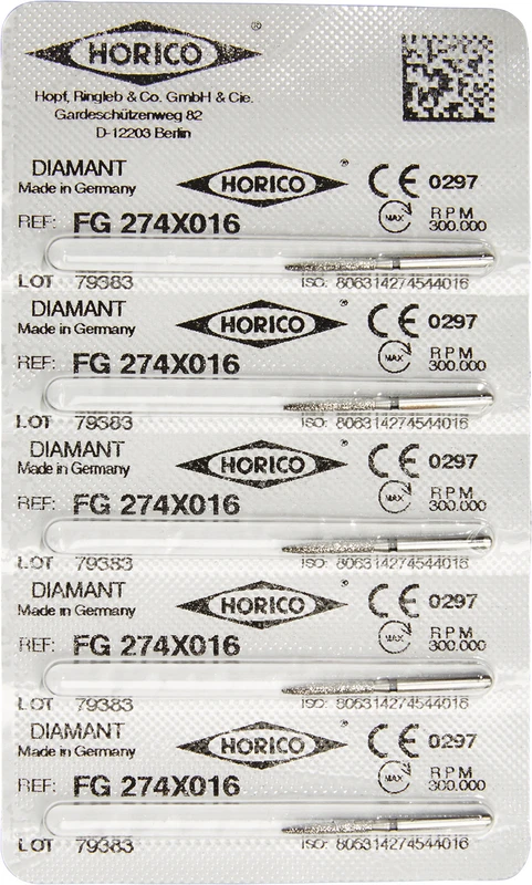 Diamantschleifer 274  Packung  5 Stück schwarz x-grob, FG, Figur 274, 10 mm, ISO 016