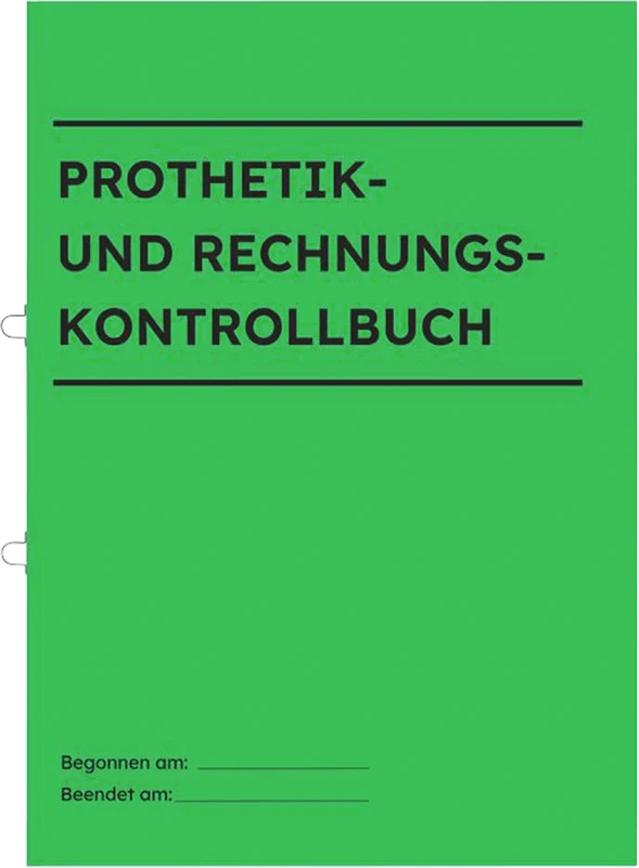 Prothetik- und Rechnungskontrollbuch  Stück