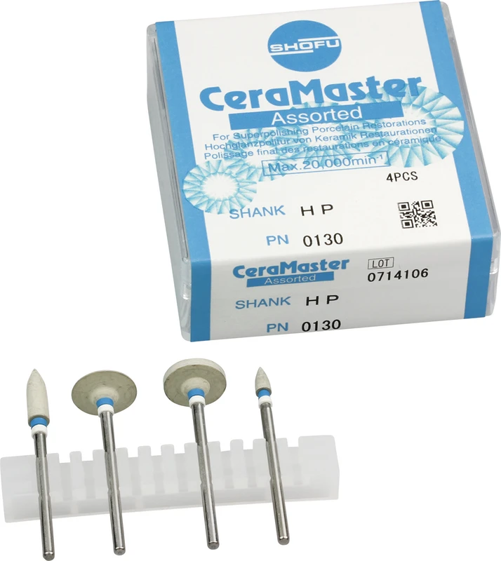 CeraMaster  Sortiment  4 Stück beige, HP blau\weiß, (Figur Walze, KN7, WH6, Minispitze)