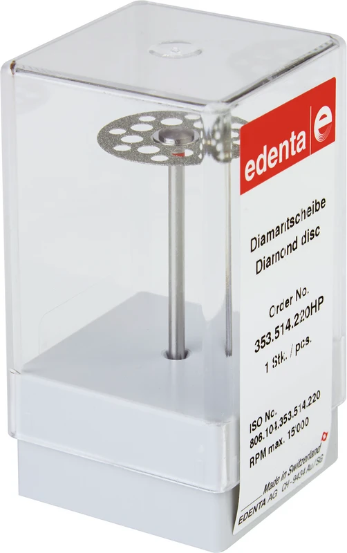 Diamantscheibe 353  Stück  rot fein, HP, Figur 353, 0,15 mm, ISO 220