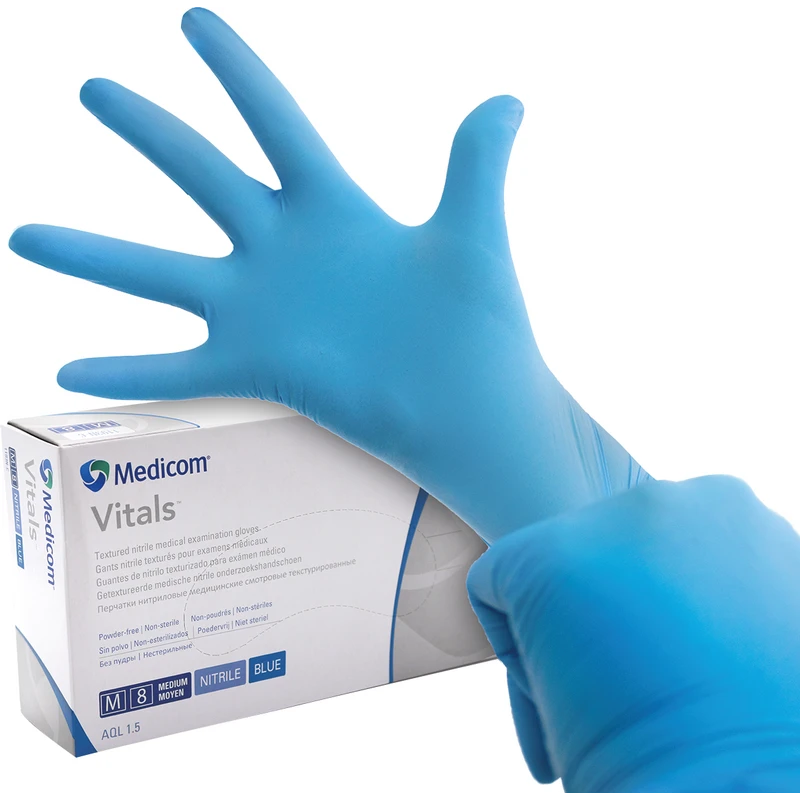 Medicom® SafeTouch® Advanced Vitals Nitril-Handschuhe  Packung  100 Stück puderfrei, blau, M