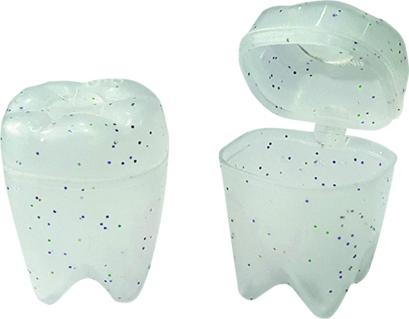 Zahnbehälter  Packung  50 Stück Glitzerzahn