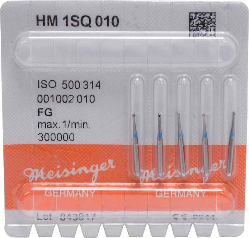 HM-Bohrer 1SQ  Packung  5 Stück schnittfr. Verz. Querhieb, FG, blau, Figur 001, ISO 010