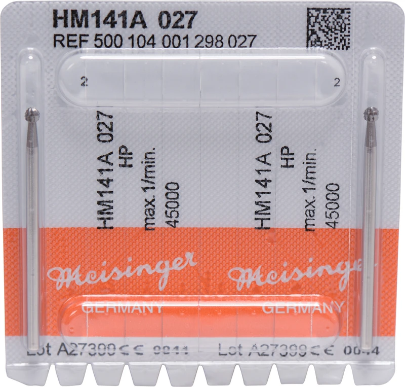 Chirurgie Fräser HM 141  Packung  2 Stück Querhiebverzahnt HP, Figur 001, ISO 027