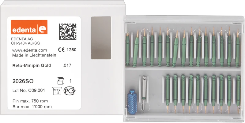 Reto-Minipin  Sortiment  25 montierte Stifte Gold