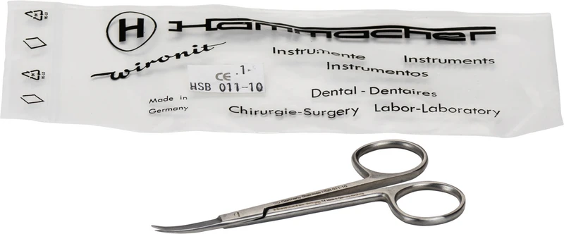 Chirurgische Scheren  Stück  HSB 011-10, 105 mm, gebogen