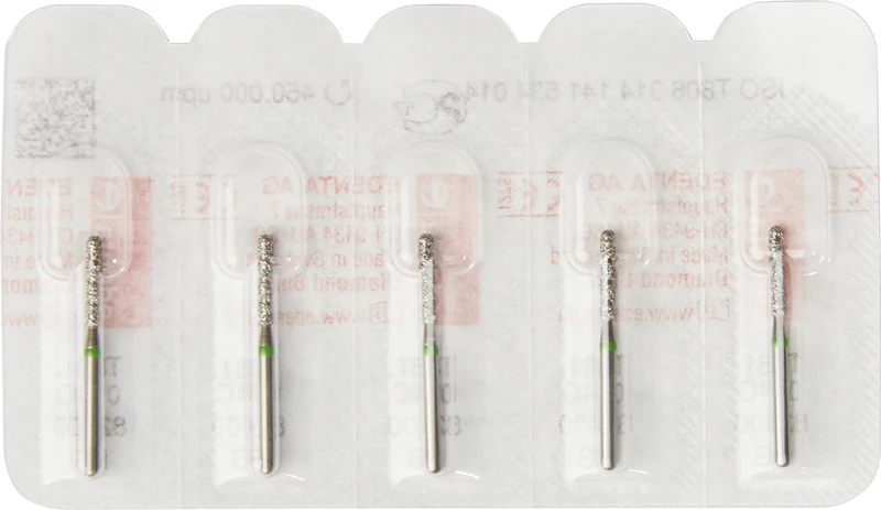 Turbo Diamanten T881  Packung  5 Stück grün grob, FG, Figur 141 Zylinder rund, 6 mm, ISO 014