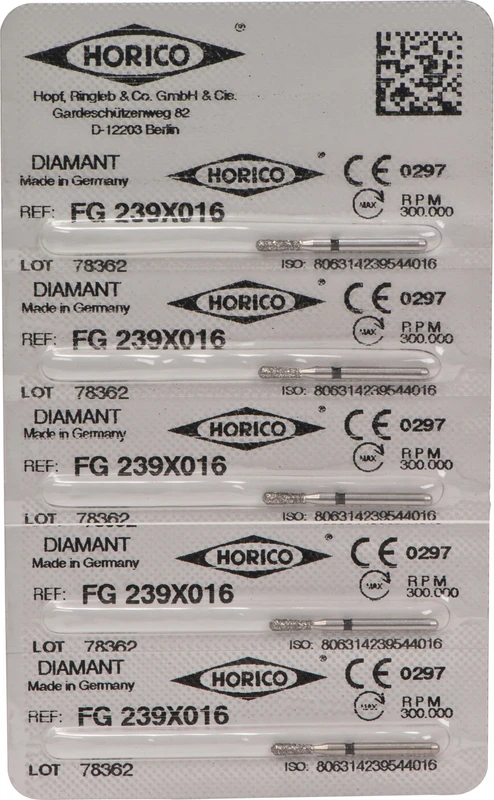 Diamantschleifer 239  Packung  5 Stück schwarz x-grob, FG, Figur 239, 5 mm, ISO 016