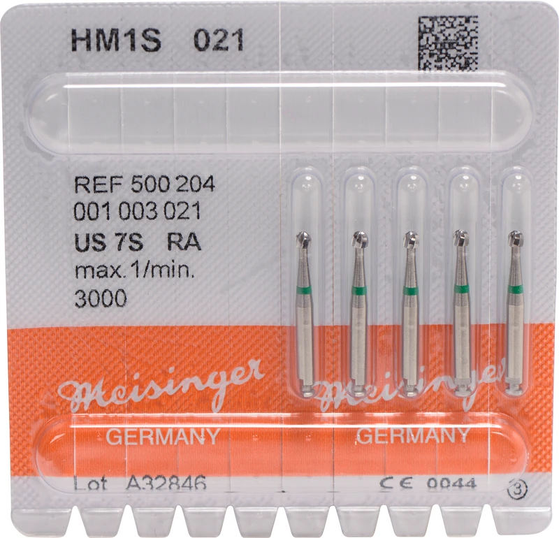 HM-Bohrer 1S  Packung  5 Stück schnittfr. Verz., grün, RA, Figur 001, ISO 021