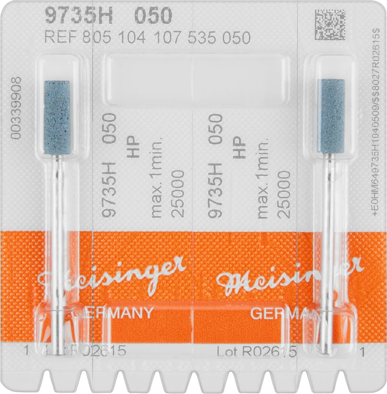Diamantschleifer 9735  Packung  2 Stück blau grob, HP, Figur 107, 13 mm, ISO 050