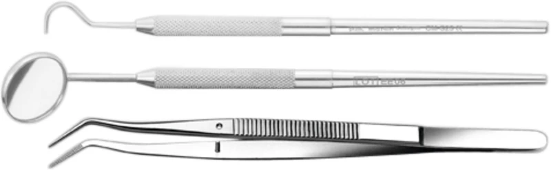 Erstuntersuchungssatz 2  Satz  3 Instrumente (Spiegel, Sonde, Pinzette)