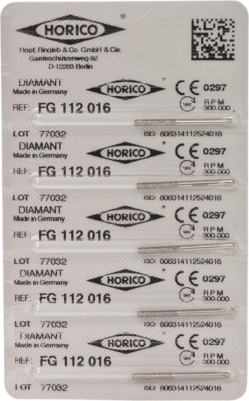 Diamantschleifer 112  Packung  5 Stück FG, Figur 112, 10 mm, ISO 016