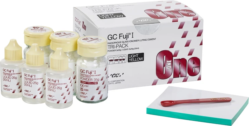 GC Fuji I   Tripack  3 x 35 g Pulver Light Yellow, 3 x 20 ml Flüssigkeit, Zubehör