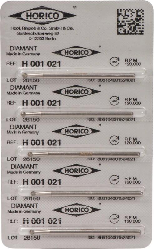 Diamantschleifer H 001  Packung  5 Stück HP, Figur 001, ISO 021