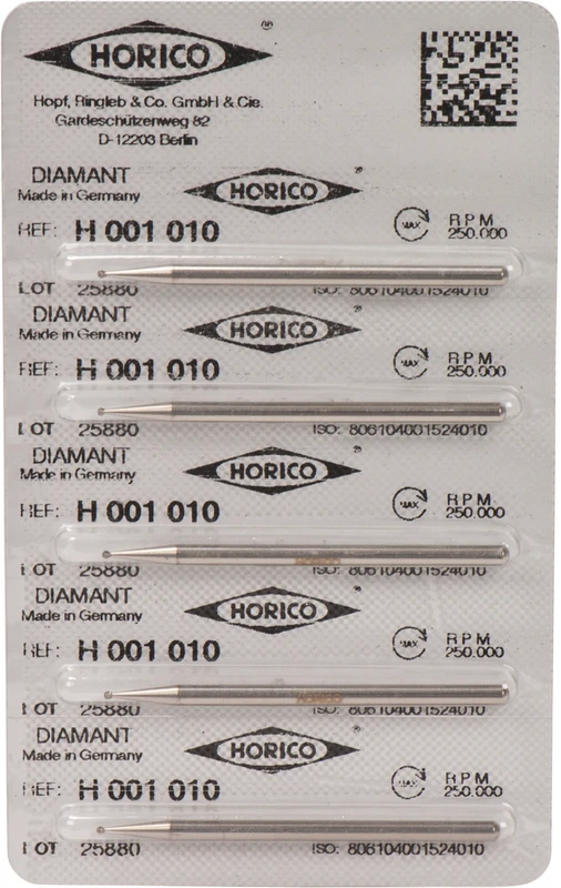 Diamantschleifer H 001  Packung  5 Stück HP, Figur 001, ISO 010