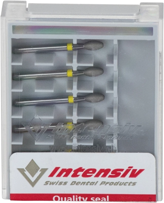 Diamanten 379  Packung  6 Stück gelb extra fein, FG, Figur 277 Eiform, 4,5 mm, ISO 021