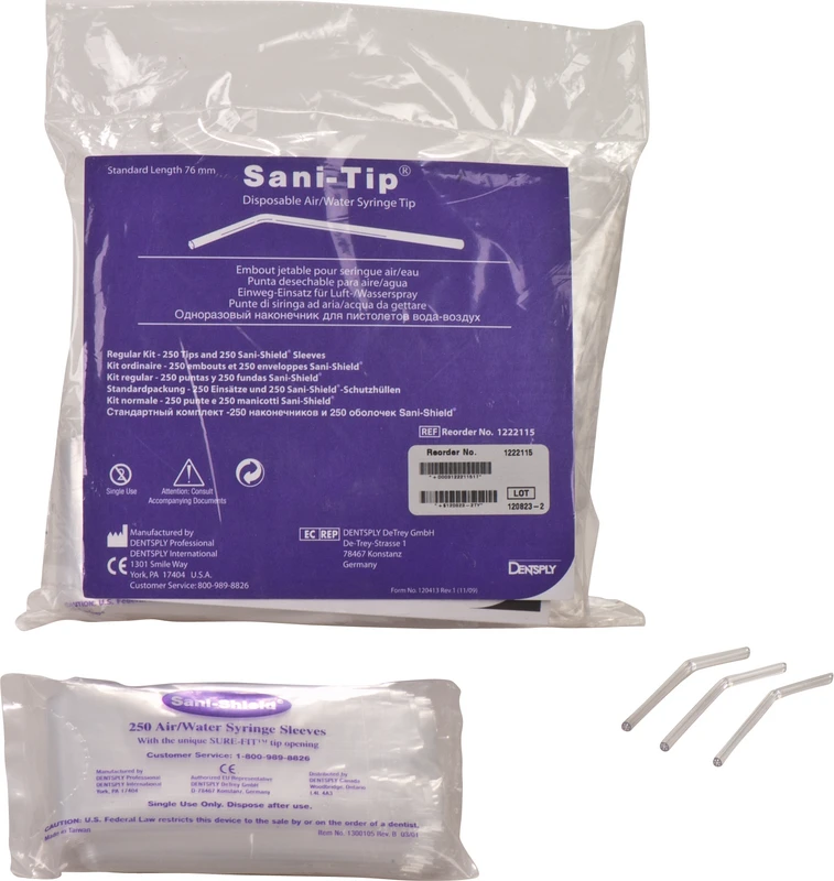 Sani-Tips  Packung  250 Tips Standard 76mm, 250 Schutzhüllen