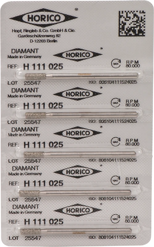 Diamantschleifer H 111  Packung  5 Stück HP, Figur 111, 8 mm, ISO 025