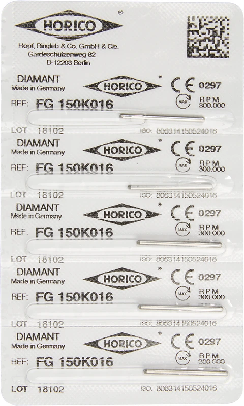 Diamantschleifer 150  Packung  5 Stück FG, Figur 150 Korund, ISO 016