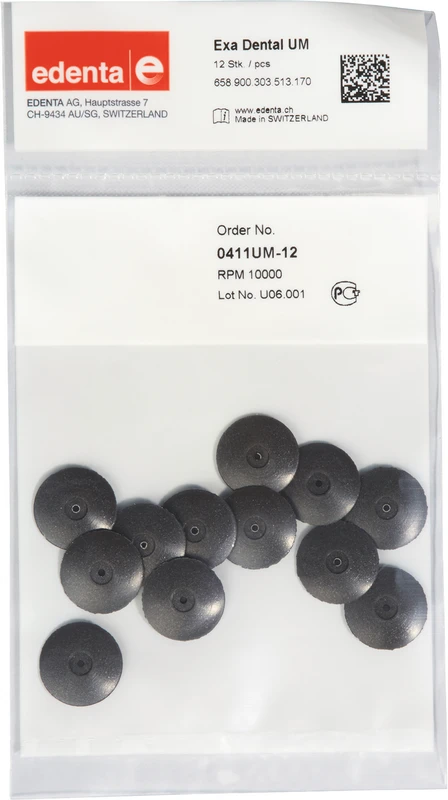 Exa Dental  Packung  12 Stück unmontiert, schwarz fein, Figur 303, 3 mm, ISO 170