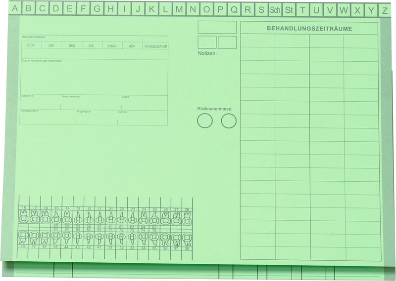 Kartei-Faltmappe A5 Dental & Medico   Packung  100 Stück Dental, grün