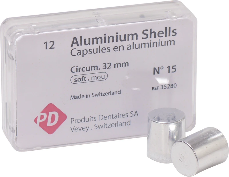 Aluminiumhülsen  Packung  12 Stück soft, Nr. 15