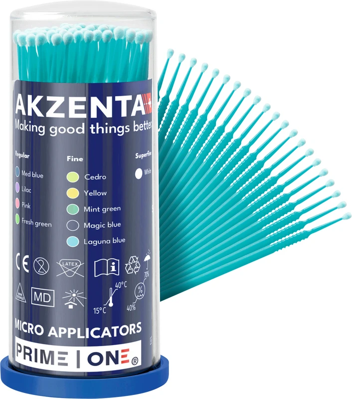 PRIME ONE Mikro-Applikatoren   Box  4 x 100 Stück fein, laguna blau