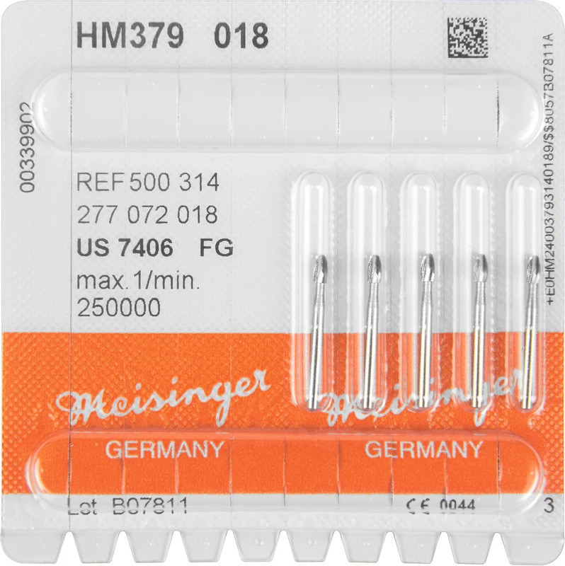 HM-Finierer 379  Packung  5 Stück fein, FG, Figur 277 Ei, 3,5 mm, ISO 018