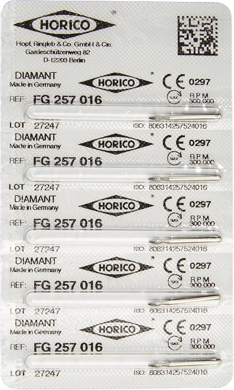 Diamantschleifer 257  Packung  5 Stück FG, Figur 257, 3,5 mm, ISO 016