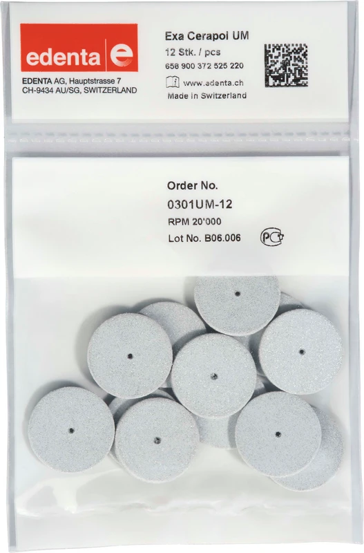 Exa Cerapol  Packung  12 Stück unmontiert, hellgrau, Figur 372, 3 mm, ISO 220