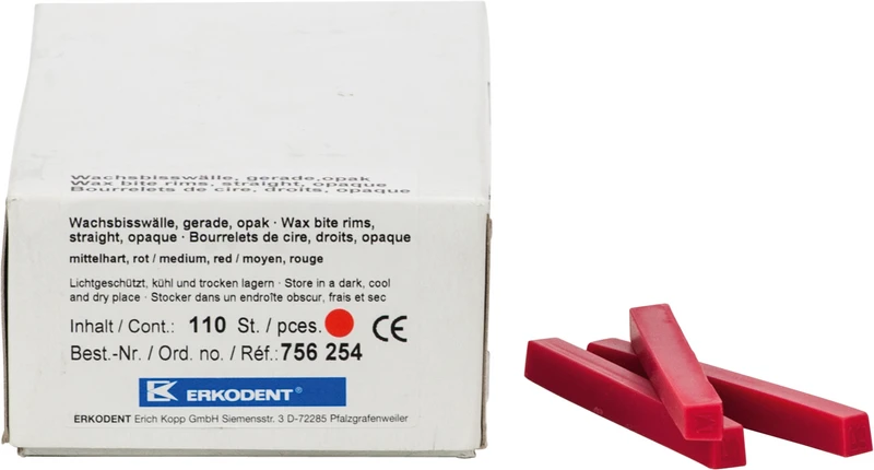 Wachsbisswälle gerade  Packung  110 Stück mittel, rot