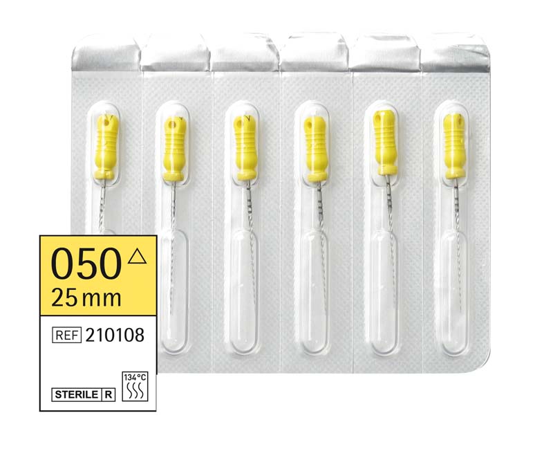 Omni K-Bohrer steril  Packung  6 Stück steril, 25 mm, ISO 050